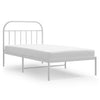 Stella Homewares Metal Bed Frame without Mattress with Headboard White 107x203 cm King Single