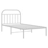 Stella Homewares Metal Bed Frame without Mattress with Headboard White 107x203 cm King Single