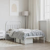 Stella Homewares Metal Bed Frame without Mattress with Headboard White 107x203 cm King Single