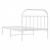Stella Homewares Metal Bed Frame without Mattress with Headboard White 107x203 cm King Single