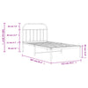 Stella Homewares Metal Bed Frame without Mattress with Headboard White 107x203 cm King Single