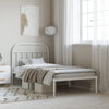 Stella Homewares Metal Bed Frame without Mattress with Headboard White 107x203 cm King Single