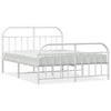 Stella Homewares Metal Bed Frame without Mattress with Footboard White 135x190 cm