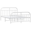 Stella Homewares Metal Bed Frame without Mattress with Footboard White 135x190 cm