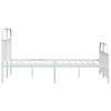 Stella Homewares Metal Bed Frame without Mattress with Footboard White 135x190 cm