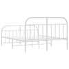 Stella Homewares Metal Bed Frame without Mattress with Footboard White 135x190 cm