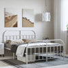 Stella Homewares Metal Bed Frame without Mattress with Footboard White 135x190 cm