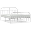 Stella Homewares Metal Bed Frame without Mattress with Footboard White 183x203 cm King