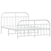 Stella Homewares Metal Bed Frame without Mattress with Footboard White 183x203 cm King