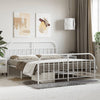 Stella Homewares Metal Bed Frame without Mattress with Footboard White 183x203 cm King