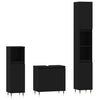 Stella Homewares 3 Piece Bathroom Cabinet Set Black Engineered Wood