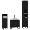 Stella Homewares 3 Piece Bathroom Cabinet Set Black Engineered Wood