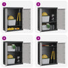 Stella Homewares Outdoor Storage Cabinet Grey and Black 65x37x85 cm PP