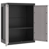 Stella Homewares Outdoor Storage Cabinet Grey and Black 65x37x85 cm PP