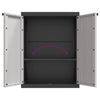 Stella Homewares Outdoor Storage Cabinet Grey and Black 65x37x85 cm PP