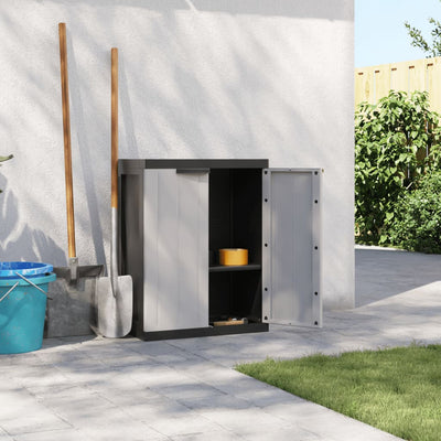 Stella Homewares Outdoor Storage Cabinet Grey and Black 65x37x85 cm PP
