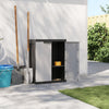 Stella Homewares Outdoor Storage Cabinet Grey and Black 65x37x85 cm PP