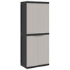 Stella Homewares Outdoor Storage Cabinet Grey and Black 65x37x165 cm PP