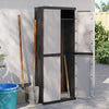 Stella Homewares Outdoor Storage Cabinet Grey and Black 65x37x165 cm PP