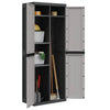 Stella Homewares Outdoor Storage Cabinet Grey and Black 65x37x165 cm PP