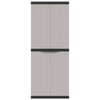 Stella Homewares Outdoor Storage Cabinet Grey and Black 65x37x165 cm PP