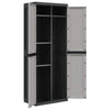 Stella Homewares Outdoor Storage Cabinet Grey and Black 65x37x165 cm PP