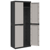 Stella Homewares Outdoor Storage Cabinet Grey and Black 65x37x165 cm PP