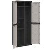 Stella Homewares Outdoor Storage Cabinet Grey and Black 65x37x165 cm PP