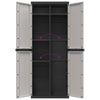 Stella Homewares Outdoor Storage Cabinet Grey and Black 65x37x165 cm PP