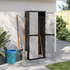 Stella Homewares Outdoor Storage Cabinet Grey and Black 65x37x165 cm PP