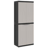 Stella Homewares Outdoor Storage Cabinet Grey and Black 65x37x165 cm PP