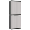 Stella Homewares Outdoor Storage Cabinet Grey and Black 65x37x165 cm PP