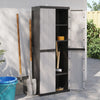 Stella Homewares Outdoor Storage Cabinet Grey and Black 65x37x165 cm PP
