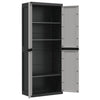 Stella Homewares Outdoor Storage Cabinet Grey and Black 65x37x165 cm PP