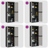 Stella Homewares Outdoor Storage Cabinet Grey and Black 65x37x165 cm PP
