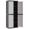 Stella Homewares Outdoor Storage Cabinet Grey and Black 65x37x165 cm PP