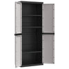 Stella Homewares Outdoor Storage Cabinet Grey and Black 65x37x165 cm PP