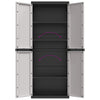 Stella Homewares Outdoor Storage Cabinet Grey and Black 65x37x165 cm PP