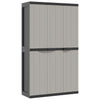 Stella Homewares Outdoor Storage Cabinet Grey and Black 97x37x165 cm PP