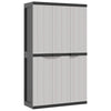 Stella Homewares Outdoor Storage Cabinet Grey and Black 97x37x165 cm PP