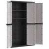 Stella Homewares Outdoor Storage Cabinet Grey and Black 97x37x165 cm PP