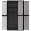 Stella Homewares Outdoor Storage Cabinet Grey and Black 97x37x165 cm PP