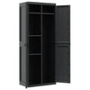 Stella Homewares Outdoor Storage Cabinet Black 65x37x165 cm PP