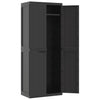 Stella Homewares Outdoor Storage Cabinet Black 65x37x165 cm PP
