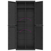 Stella Homewares Outdoor Storage Cabinet Black 65x37x165 cm PP