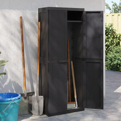 Stella Homewares Outdoor Storage Cabinet Black 65x37x165 cm PP