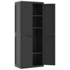 Stella Homewares Outdoor Storage Cabinet Black 65x37x165 cm PP