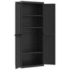 Stella Homewares Outdoor Storage Cabinet Black 65x37x165 cm PP
