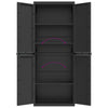 Stella Homewares Outdoor Storage Cabinet Black 65x37x165 cm PP