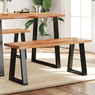Stella Homewares Bench with Live Edge 110 cm Solid Wood Acacia